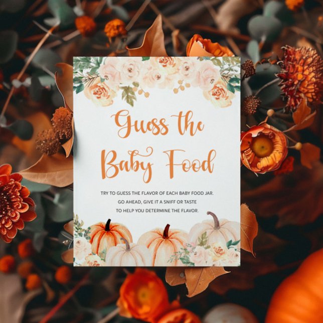 Póster Baby Shower De Calabaza Adivina El Rótulo De Comid (Subido por el creador)