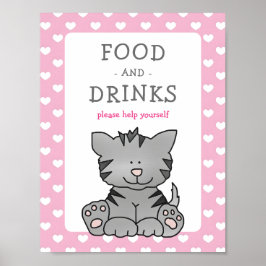 Póster Baby Shower de comidas y bebidas deliciosas para g