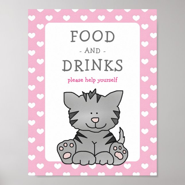 Póster Baby Shower de comidas y bebidas deliciosas para g (Frente)