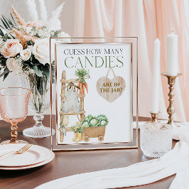 Póster Baby Shower de crecimiento local cuántos candies j