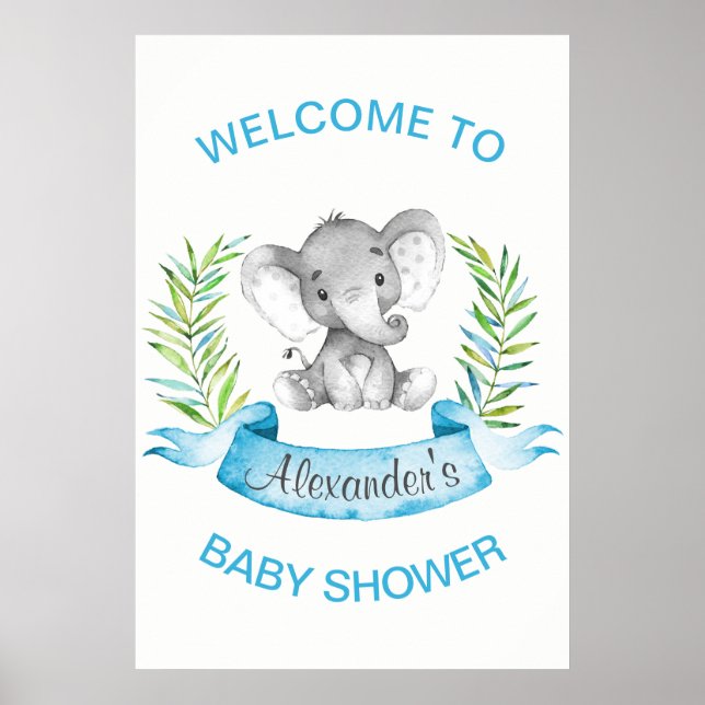 Póster Baby Shower de Elephant Boy (Frente)