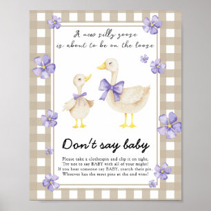 Póster Baby Shower de Ganso Tonto - No digas bebé