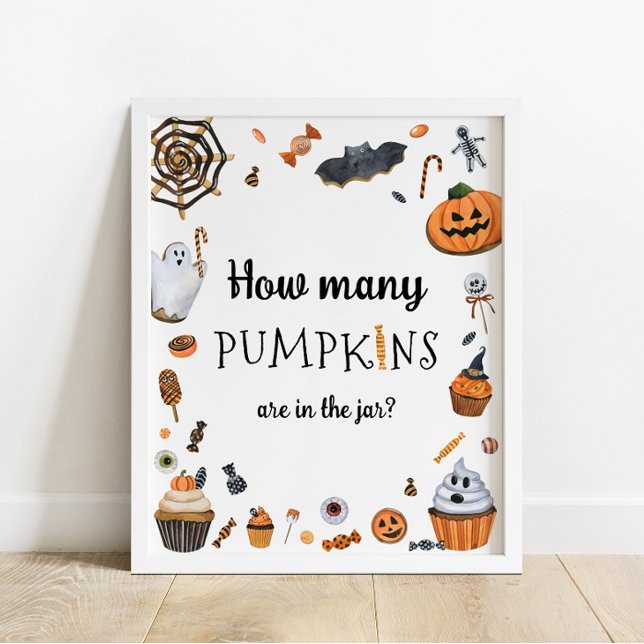 Póster Baby Shower de Halloween adivina cuántas calabazas (Subido por el creador)