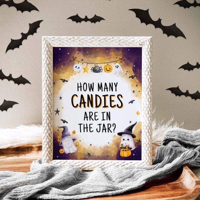 Póster Baby Shower de Halloween: Cuántos Candies juegan a (Subido por el creador)