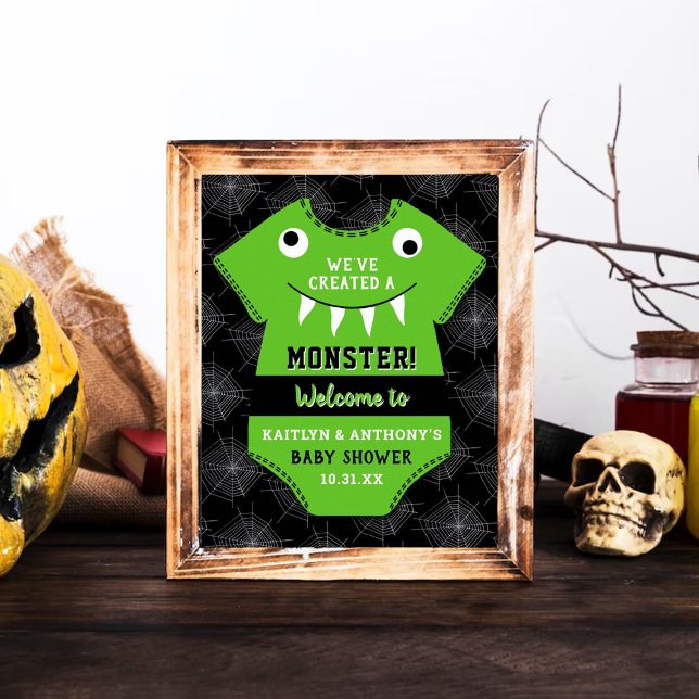 Póster Baby Shower de Halloween "Hemos creado un monstruo (Subido por el creador)