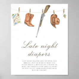 Póster Baby shower de Hunter - Juego de pañales de noche