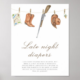 Póster Baby shower de Hunter - Juego de pañales de noche