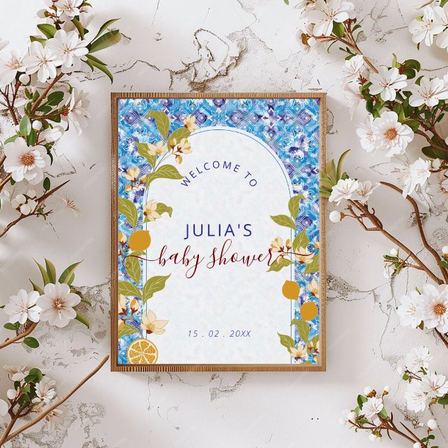 Póster Baby Shower de la Costa Amalfi con Limón Mediterrá (Subido por el creador)
