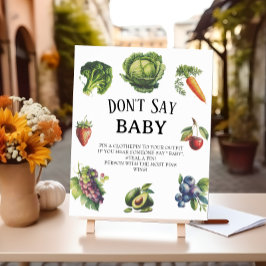 Póster Baby Shower de la granja blanca no dice juego de b