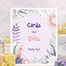 Baby Shower de mesa de regalos de lavanda encantad