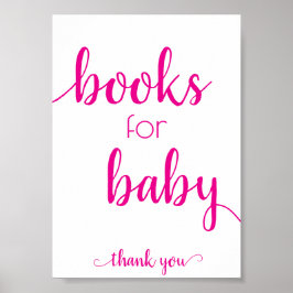 Póster Baby Shower de moda | Rótulo de mesa de libros azu