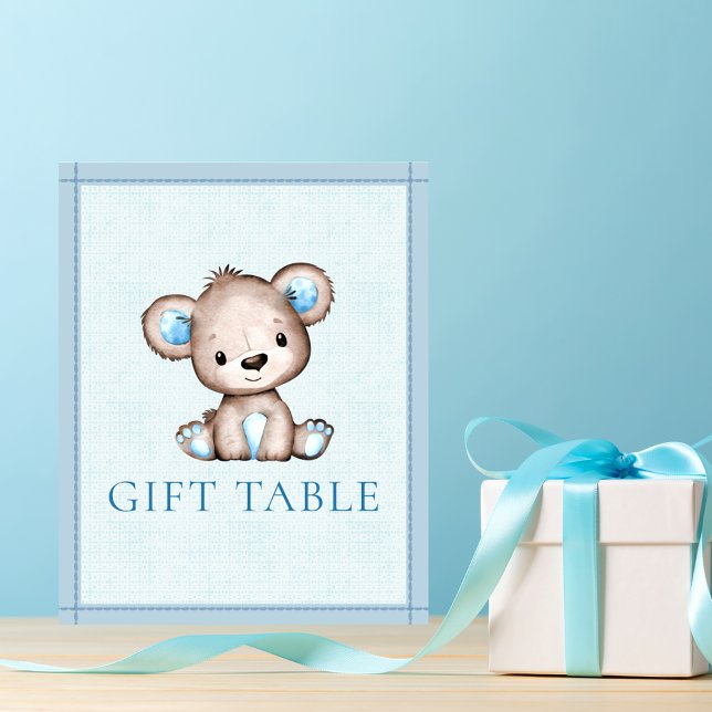 Póster Baby Shower de oso marrón de mesa de regalo (Subido por el creador)
