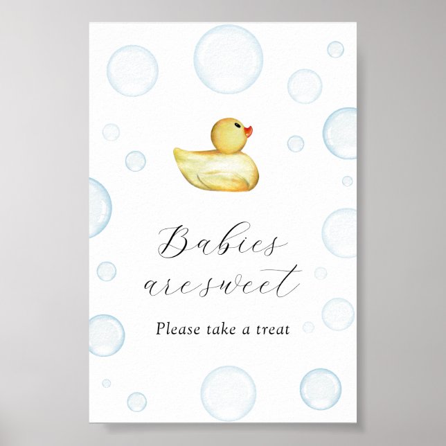 Póster Baby Shower de pato de caucho son favores dulces (Frente)
