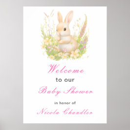 Póster Baby Shower de Spring Rabbit