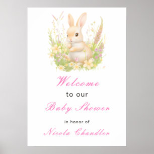 Póster Baby Shower de Spring Rabbit