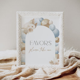 Póster Baby Shower del Boho Pampas's Grass Arch favorece