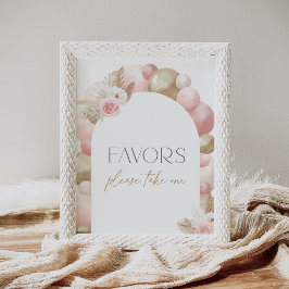 Póster Baby Shower del Boho Pampas's Grass Arch favorece
