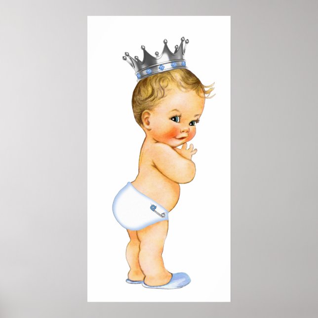 Póster Baby Shower del Principe Pequeño (Frente)