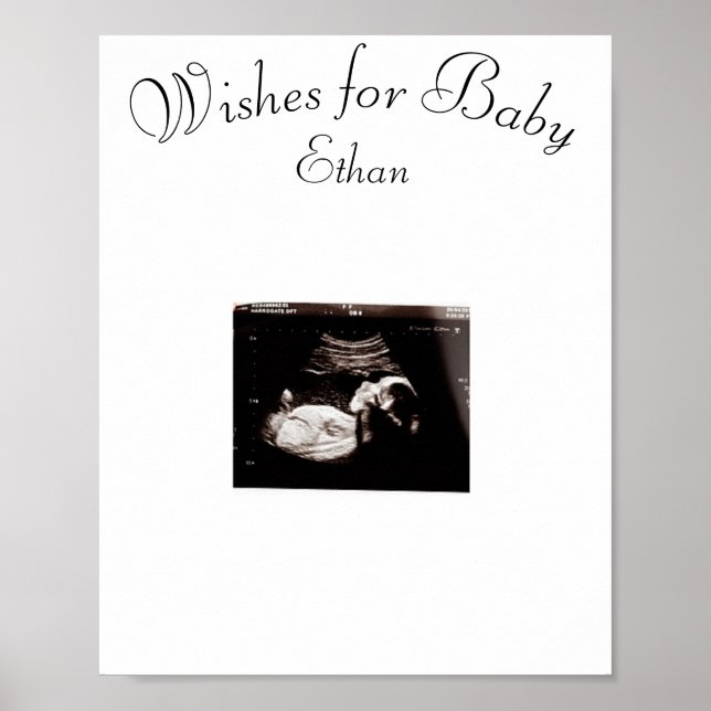Póster Baby Shower, deseos para el bebé Poster Keepsake (Frente)