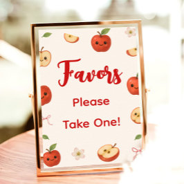 Póster Baby Shower Favor de Apple of My Eye