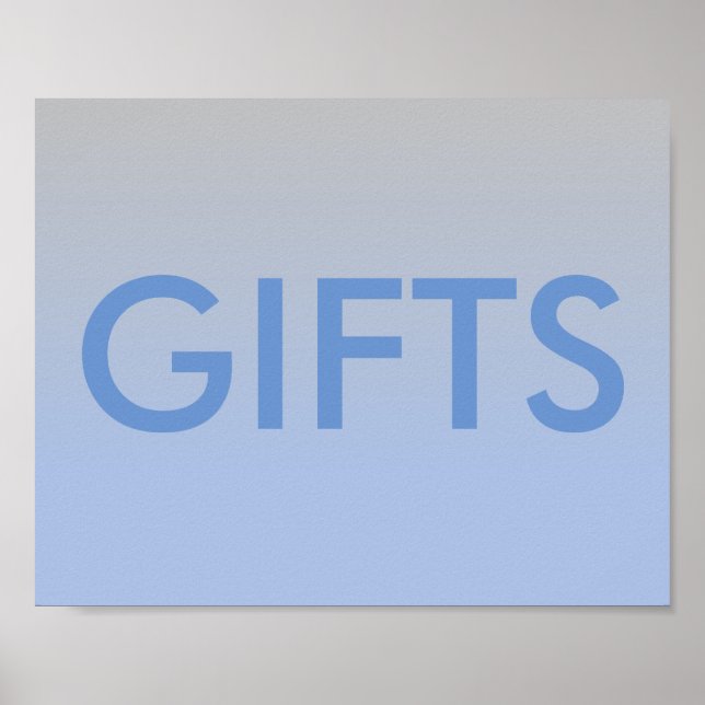 Póster Baby Shower favorece a Poster Ombre Blue Silver (Frente)