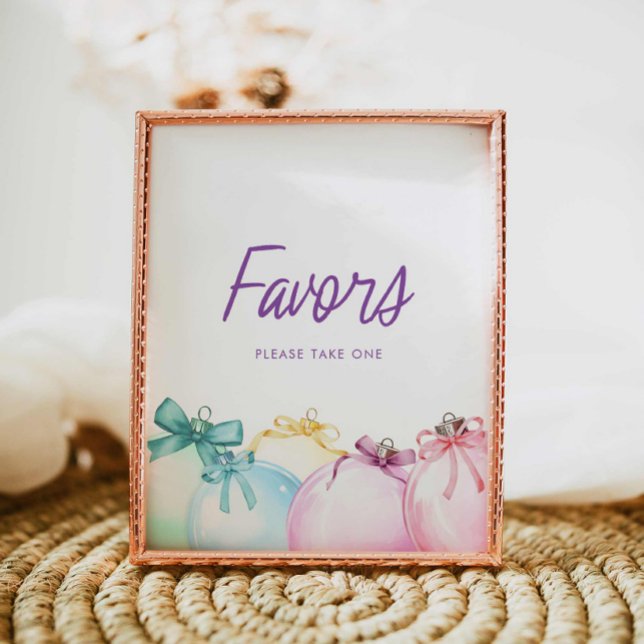 Póster Baby Shower favorece el Rótulo en invierno festivo (Colorful Winter Baby Shower Favor Sign)