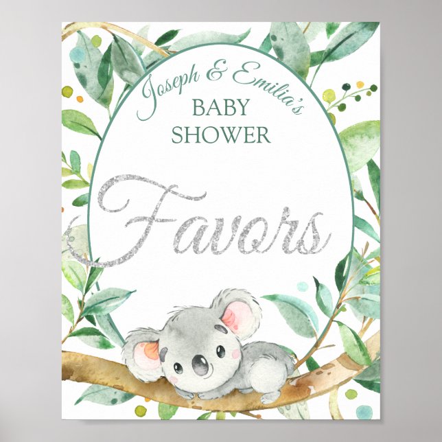 Póster Baby Shower favorece la igualdad de género en Koal (Frente)