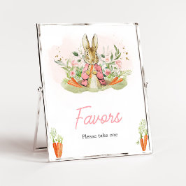 Póster Baby Shower Favors de Pink Peter Rabbit