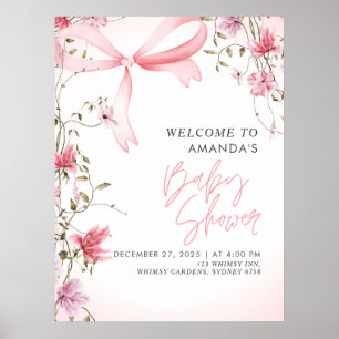 Póster Baby Shower Floral Boho Bebé en Flor