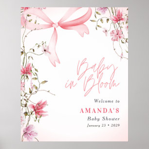 Póster Baby Shower Floral Boho Bebé en Flor