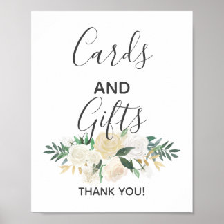 Póster Baby Shower Flowers Cards and Gifts Sign