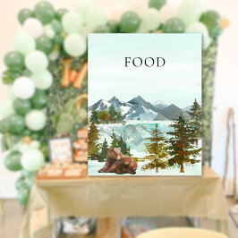 Póster Baby Shower Food Table Adventure Rustic Bears