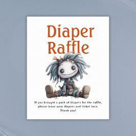 Póster Baby Shower Haunted Village Diaper Raffle