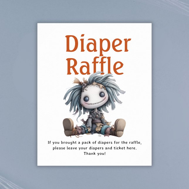 Póster Baby Shower Haunted Village Diaper Raffle (Baby Shower Haunted Village Diaper Raffle Poster)