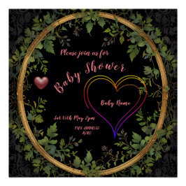 Póster Baby Shower Heart