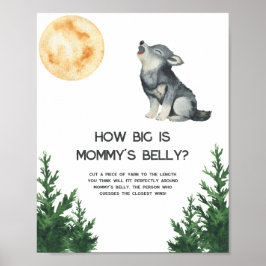 Póster Baby shower lobo - ¿Cuán grande es la barriga de m