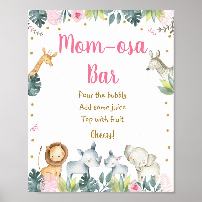 Póster Baby Shower Mimosa Bar (Frente)