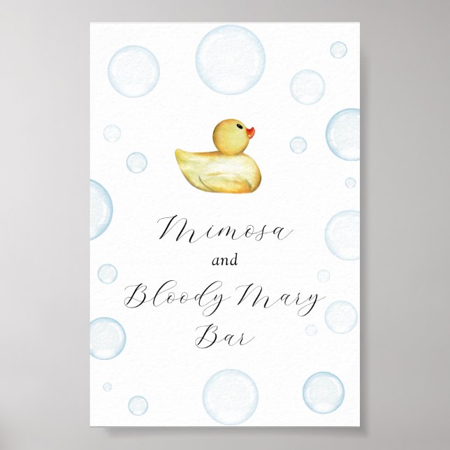 Póster Baby Shower Mimosa y Bloody Mary Bar (Frente)