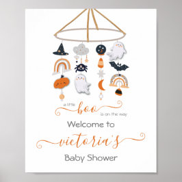 Póster Baby Shower Móvil Fantasma de Halloween