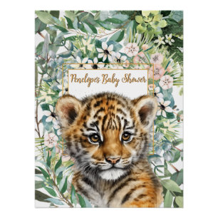 Póster Baby Shower neutro de género en el club de tigres 