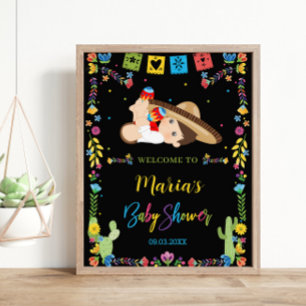 Póster Baby Shower: Niño Muchachito de corte mexicano