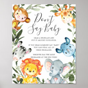 Póster Baby Shower no dice Rótulo para bebés