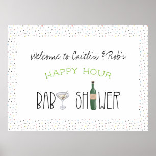 Póster Baby Shower Parejas Poster de bienvenida de Happ