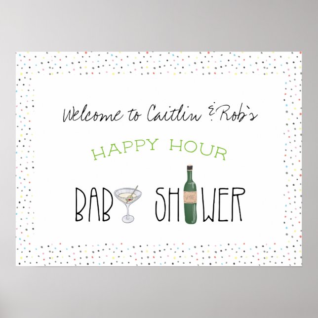 Póster Baby Shower Parejas | Poster de bienvenida de Happ (Frente)