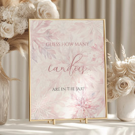 Póster Baby Shower Pink Snowflake Adivinan Cuántos Canale