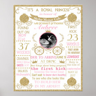 Póster Baby Shower Princess girl poster sign banner