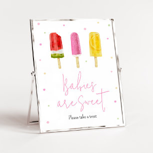 Póster Baby Shower rosado Los bebés son dulces