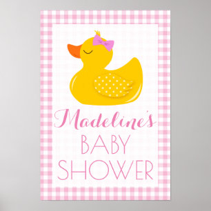 Póster Baby Shower Rubber Ducky