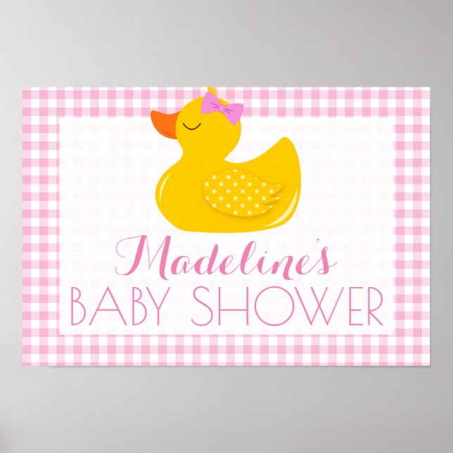 Póster Baby Shower Rubber Ducky (Frente)
