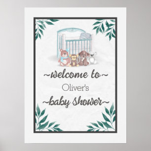 Póster Baby Shower salvaje Jungle Safari